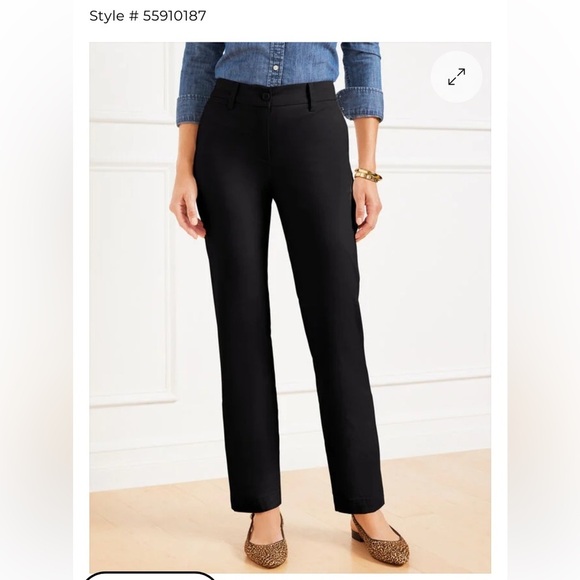 Talbots Pants - Talbots Stretch Cotton Chino Black Straight Leg Women's Pants